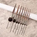 Tragbares 8-teiliges Mini-Make-up-Pinselset mit Ziegenhaar und Holzgriffen - Wollpinsel Set (8-teilig)