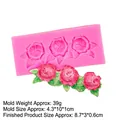 Stampo in silicone rosa con rose per gioielli vintage e decorazioni per torte DIY - Stampo a 3 Cavità Diverse Rose 17-77