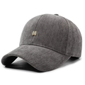 Dark grey herringbone baseball cap featuring a golden M logo with rhinestone accents - Adjustable / Gray