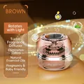 Solar powered car aromatherapy diffuser in charm brown color with rotating turbine design - Charm Brown Dream