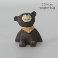 Figura de oso vintage marrón con bufanda de lunares amarillos resina 3,5x4cm - Oso Con Bufanda Amarilla (A11-456-1)