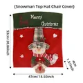 Christmas snowman chair cover with red and green fabric and Merry Christmas text - High Hat Snowman Chair Cover