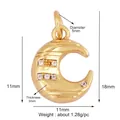 18K gold-plated copper moon pendant with cubic zirconia inlay and 18mm height - Pave Moon