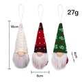 Drei gestrickte Weihnachtswichtel mit karierten Hüten und Bart für Baumdekoration - 3-teiliges Schneeflocken-Punkt-Gnom-Hängeset