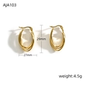 Goldene mehrlagige U-förmige Edelstahl-Ohrringe AJA103 29x27mm Größe und 4,5g Gewicht - 18K Gold