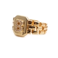 Verstellbarer vergoldeter Ring mit Kristallbuchstabe B und Uhrenarmband-Design - Einstellbar Offen / Buchstabe B