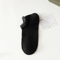 Men's low-cut cotton socks in black with contrasting grey ribbed cuffs - Contrast Ribbed Cuff / Black
