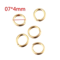 Five 18K gold plated stainless steel 4mm open jump rings for DIY jewelry making - 0.7*4mm / Gold
