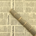 Vintage newspaper style waterproof wrapping paper roll for floral bouquet and gift decor - Korean Newspaper - Kraft Black