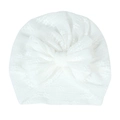 Turbante in pizzo bianco per neonato con un grande fiocco in rete traspirante - Bianco