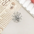 Silver gothic spider web and skull alloy pendant necklace charm for Halloween jewelry - Antique Silver Spider Web (25x28mm)