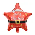 Star-shaped 18-inch red foil balloon with Santa belt design and Merry Christmas text - Santa Claus Star Balloon / 18 inch