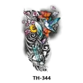 Temporary tattoo TH-344 with colorful koi fish, hummingbird, butterflies and floral design - Th-344 / 210*148mm