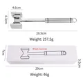 Dual-sided stainless steel meat hammer with 28.5cm handle and retail packaging - Mirror Polished Stainless Steel Handle - Boxed