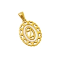 Pendentif lettre N en acier doré avec incrustation nacrée blanche et cadre cœurs - Lettre Z (Pendentif Seul)