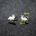 Cute stainless steel rabbit stud earrings with 6mm by 9mm size measurement detail - Rabbit Shape(163) / 9x6mm / Steel