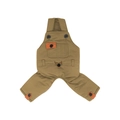 Fashionable dark khaki pet cargo overalls with orange details for dogs and cats - S / Khaki