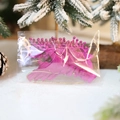 Sparkly magenta reindeer Christmas ornament with gold string and glitter finish - Set of 6 / Rose Red