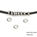 Silver stainless steel flat round spacer beads 3.5x1.2mm for DIY jewelry making - 3.5x1.2mm (Hole 2mm) 100 Pieces