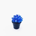 Miniature dollhouse succulent plant model with vibrant blue leaves in a small black pot - 13mm*23mm / Black Pot Blue Succulent