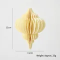 Beige paper honeycomb Christmas ornament in lantern shape, 15cm height by 11cm width - 15CM Small Cream Style C