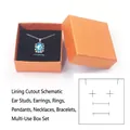 Orange textured jewelry gift box with black velvet insert for necklaces and rings - 7.5 Set Box / 7.3x7.3x3.5cm / Silk Texture Luxurious Gold