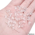 Perline a farfalla in vetro trasparente 6x5mm per gioielli fai da te in mano - Testa di Aereo 6x5mm (20 Pezzi/Confezione)