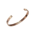 Rose gold stainless steel open bangle engraved with inspirational daughter quotes - Daughter Rose Gold (B1004)