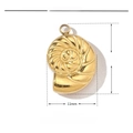 Detailed parameter diagram of 15mm gold conch shell pendant made of stainless steel - Nautilus (VG260)
