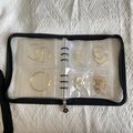Portable black jewelry storage organizer book with transparent sealed pockets for earrings - Black (With 50x3-inch + 10x5-inch Bags)
