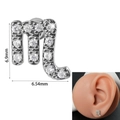 Scorpio zodiac stud earring in stainless steel with sparkling cubic zirconia pavé - 0.8*6*3mm / Scorpio