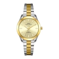 IBSO elegant silver and gold stainless steel quartz watch with round sunray dial - Two-tone Case Gold Dial