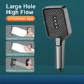 Starry gray high-pressure square handheld shower head with three spray mode settings - Grey Four-Hole Square Shower Head