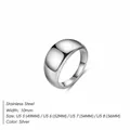 Elegante 10 mm brede zilveren roestvrijstalen minimalistische koepelring voor vrouwen - Zilver (YJ198907)