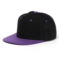 Casquette snapback noire avec visière violette contrastante et œillets - Noir/Violet