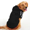 Black hooded pet sweatshirt with three white stripes for large dogs like Golden Retrievers - Big Dog Adidas Black