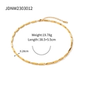Dettaglio catena dorata con marchio K18, chiusura a moschettone e peso di 19,78 g - Stile a Smusso Rombico (JDNW2303012)