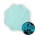 Luminous turquoise glass seed beads for DIY jewelry making with glowing blue effect - Teal