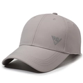 Grey quick-dry baseball cap with WY letter embroidery and reinforced brim details - Light Gray