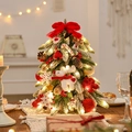 Mini albero di Natale innevato nordico con decori in feltro e luci LED calde - 40cm Albero Innevato Set Decorazioni in Feltro