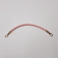 Detailed view of pink leather handbag strap with elegant gold metal snap hooks - Pink with Gold Hook