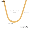 Flache Schlangenkette aus 18k vergoldetem Titanstahl mit verstellbarer Länge - P559-Schlangenkette / Gold