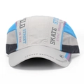 Quick-dry mesh baseball cap with street skating embroidery in blue and grey color block - Grey Blue Street Patchwork Style (C6)