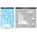 Winter snow theme static window stickers with snowflakes and cabin patterns, 20x30cm size - BQ447 Hummingbird