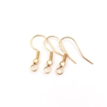 Three pieces of gold-plated S925 sterling silver U-shaped DIY ear hooks for jewelry making - With Bead KC Gold