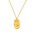 Goldene Virgo-Sternzeichen-Halskette mit ovalem Anhänger und Zirkonia-Steinen - Jungfrau