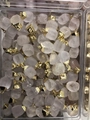 Natural raw crystal stone pendants with gold metal ring clasp in wholesale packaging - White Crystal