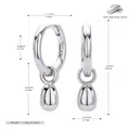 Dimensioni dettagliate degli orecchini a goccia in argento S925 con annotazioni di misura - Argento 925 / Argento