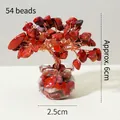 Mini red jasper crystal money tree in glass base with copper wire handcraft, 6cm height - 54 Crystals Red Jasper (Mini Fish Tank)