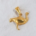 Detailed view of 24K gold plated ostrich bird pendant for DIY jewelry making and necklaces - Ostrich / Gold